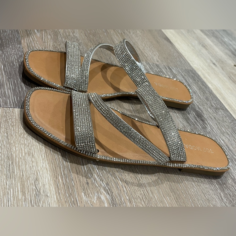 Stylish silver rhinestone sandals - Picture 4 of 4